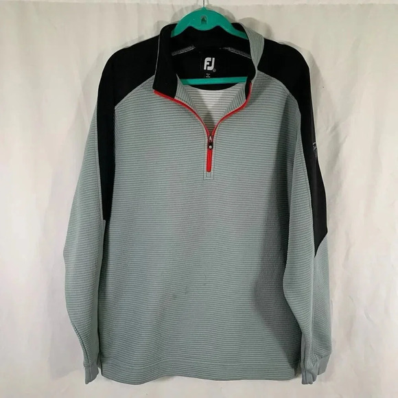 Footjoy Jacket Men's Large Grey 1/4 Zip Long Sleeve Brookridge Golf Pullover - Picture 1 of 12